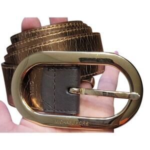 Michael Kors Reversible Brown MK Logo Belt XL Style 554360